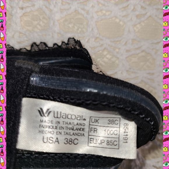 WACOAL BLACK DESIGNER UNDERWIRE BRA - Picture 4 of 5